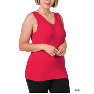 PLUS COTTON SPANDEX RACERBACK TANK TOP